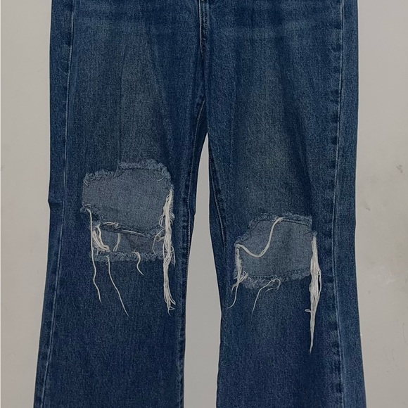 Forever 21 Blue Distressed Flare Jeans - Picture 1 of 2